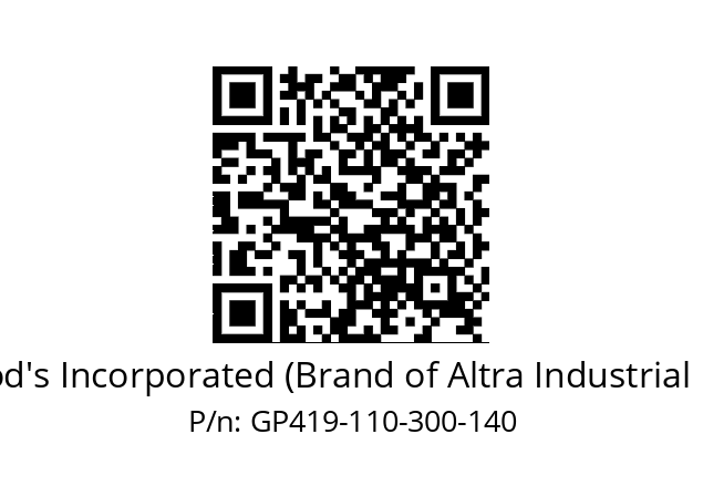   TB Wood's Incorporated (Brand of Altra Industrial Motion) GP419-110-300-140