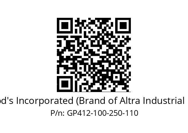   TB Wood's Incorporated (Brand of Altra Industrial Motion) GP412-100-250-110