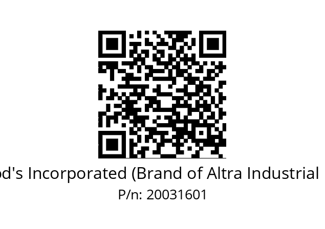   TB Wood's Incorporated (Brand of Altra Industrial Motion) 20031601