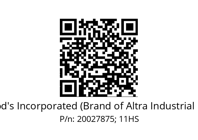   TB Wood's Incorporated (Brand of Altra Industrial Motion) 20027875; 11HS