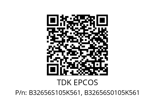   TDK EPCOS B32656S105K561, B32656S0105K561