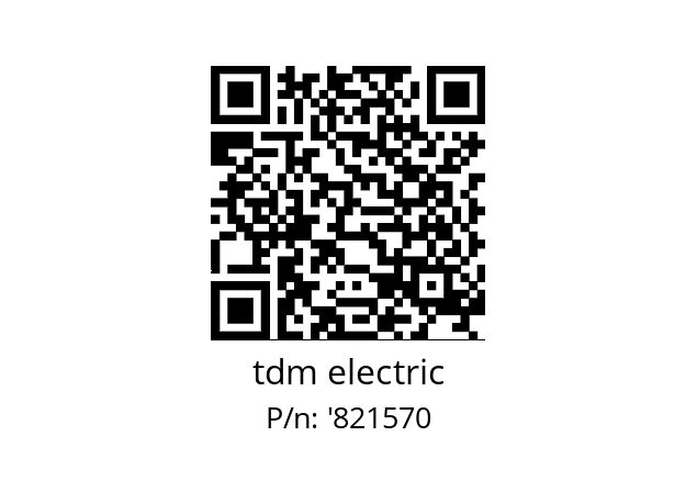   tdm electric '821570