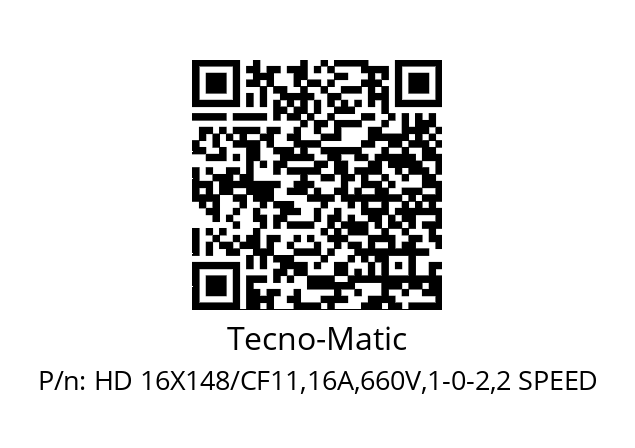   Tecno-Matic HD 16X148/CF11,16A,660V,1-0-2,2 SPEED