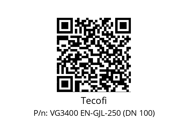   Tecofi VG3400 EN-GJL-250 (DN 100)