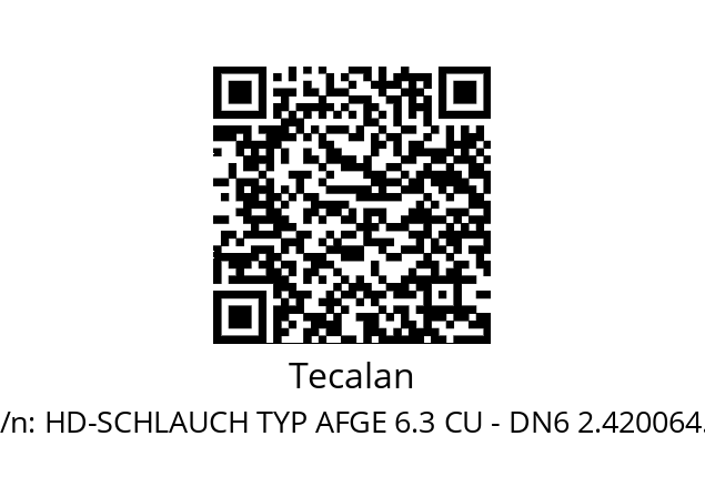   Tecalan HD-SCHLAUCH TYP AFGE 6.3 CU - DN6 2.420064.1