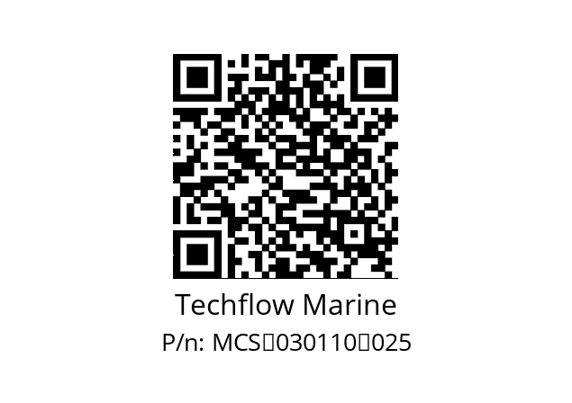   Techflow Marine MCS‐030110‐025