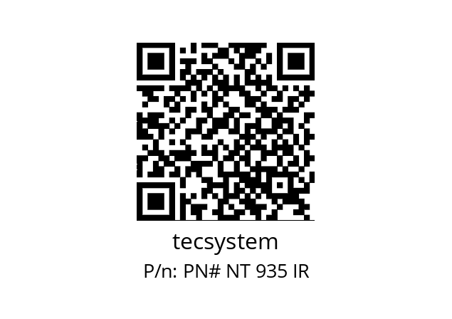   tecsystem PN# NT 935 IR