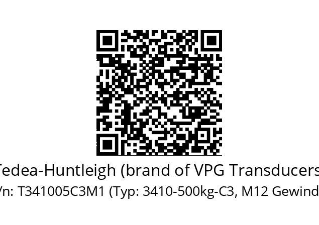   Tedea-Huntleigh (brand of VPG Transducers) T341005C3M1 (Typ: 3410-500kg-C3, M12 Gewinde)