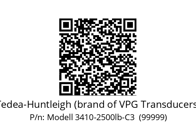   Tedea-Huntleigh (brand of VPG Transducers) Modell 3410-2500lb-C3  (99999)