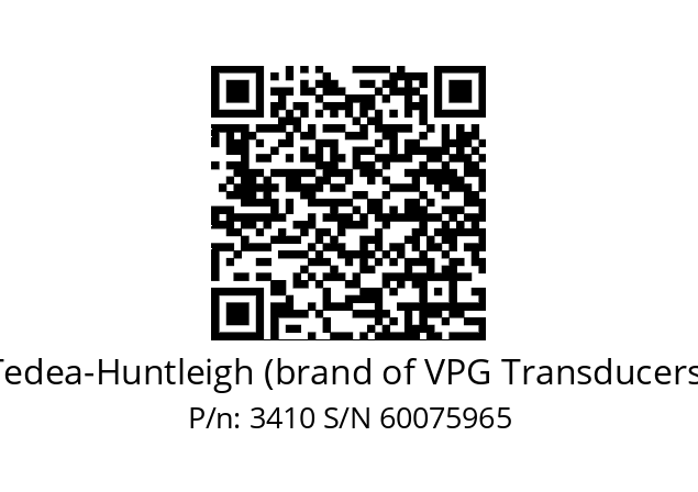   Tedea-Huntleigh (brand of VPG Transducers) 3410 S/N 60075965