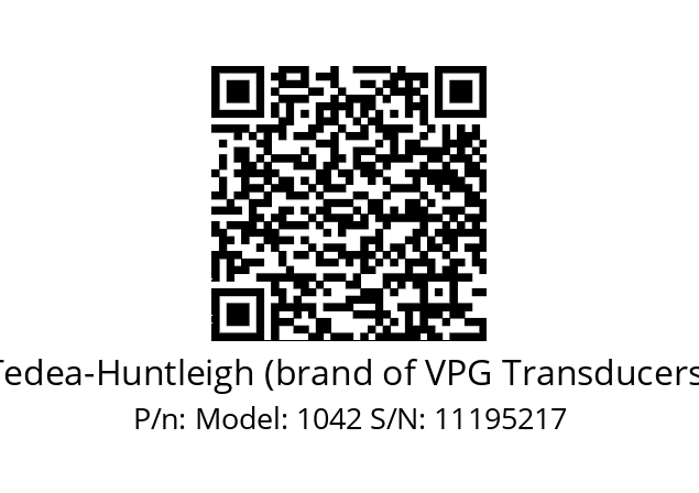   Tedea-Huntleigh (brand of VPG Transducers) Model: 1042 S/N: 11195217