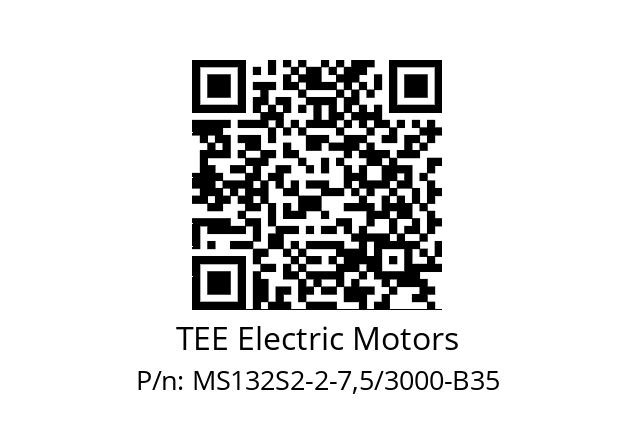   TEE Electric Motors MS132S2-2-7,5/3000-B35