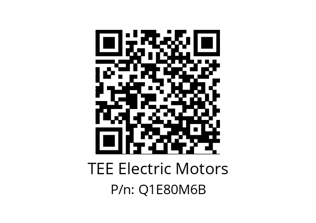   TEE Electric Motors Q1E80M6B