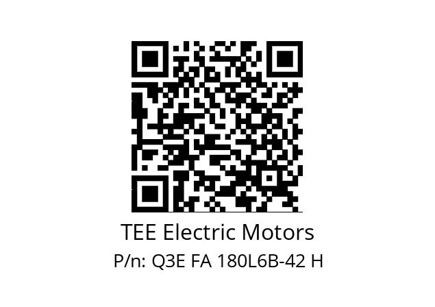   TEE Electric Motors Q3E FA 180L6B-42 H