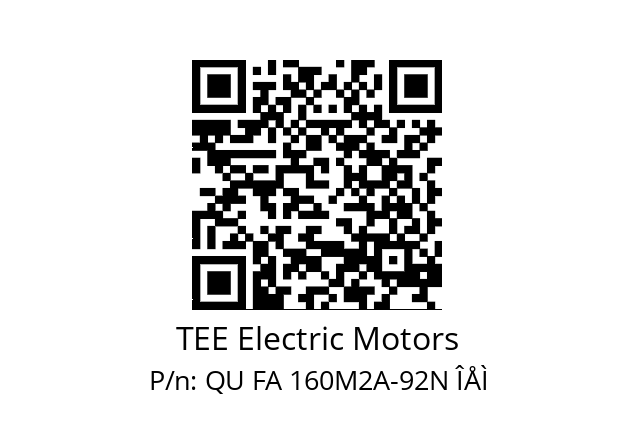   TEE Electric Motors QU FA 160M2A-92N ÎÅÌ