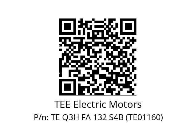   TEE Electric Motors TE Q3H FA 132 S4B (TE01160)