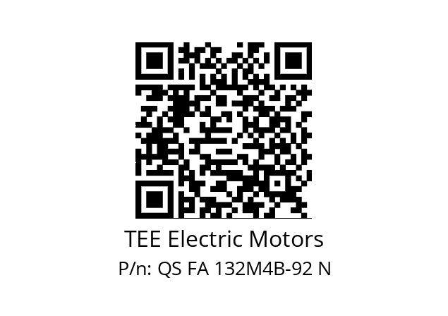   TEE Electric Motors QS FA 132M4B-92 N