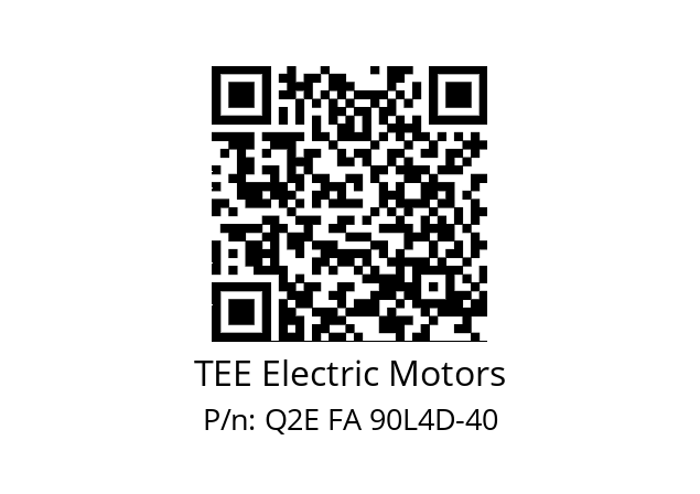   TEE Electric Motors Q2E FA 90L4D-40