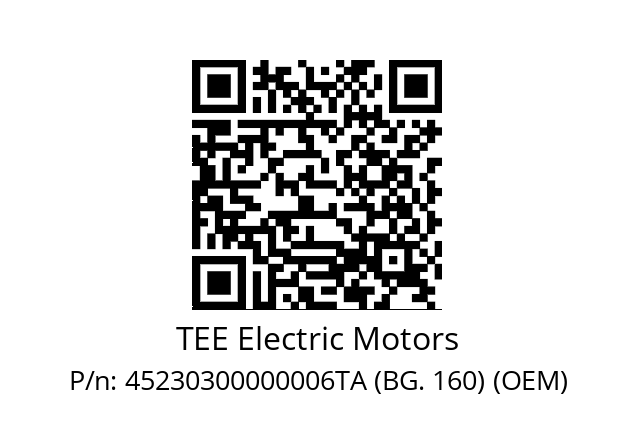   TEE Electric Motors 45230300000006TA (BG. 160) (OEM)