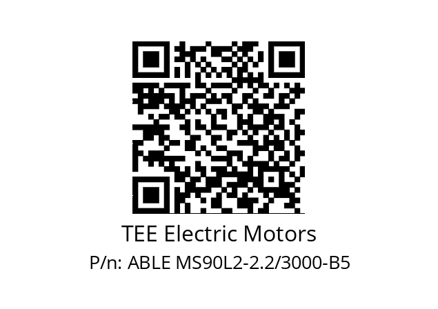   TEE Electric Motors ABLE MS90L2-2.2/3000-B5