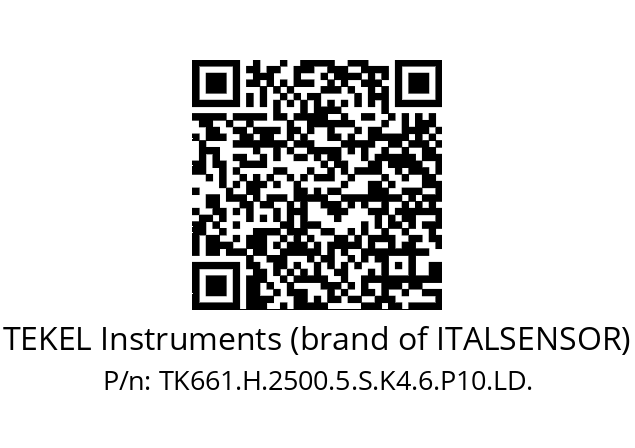   TEKEL Instruments (brand of ITALSENSOR) TK661.H.2500.5.S.K4.6.P10.LD.