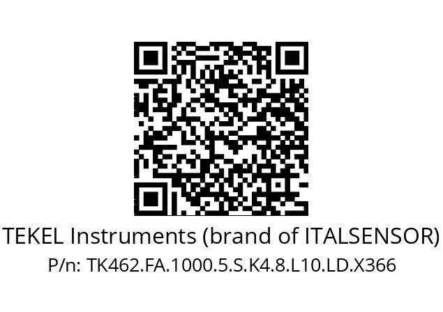   TEKEL Instruments (brand of ITALSENSOR) TK462.FA.1000.5.S.K4.8.L10.LD.X366