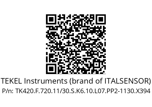   TEKEL Instruments (brand of ITALSENSOR) TK420.F.720.11/30.S.K6.10.L07.PP2-1130.X394