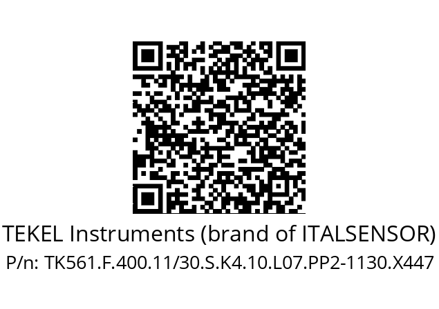   TEKEL Instruments (brand of ITALSENSOR) TK561.F.400.11/30.S.K4.10.L07.PP2-1130.X447