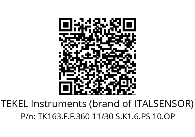   TEKEL Instruments (brand of ITALSENSOR) TK163.F.F.360 11/30 S.K1.6.PS 10.OP