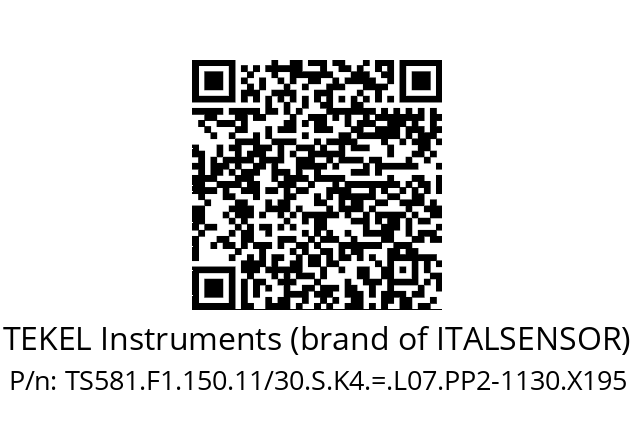   TEKEL Instruments (brand of ITALSENSOR) TS581.F1.150.11/30.S.K4.=.L07.PP2-1130.X195