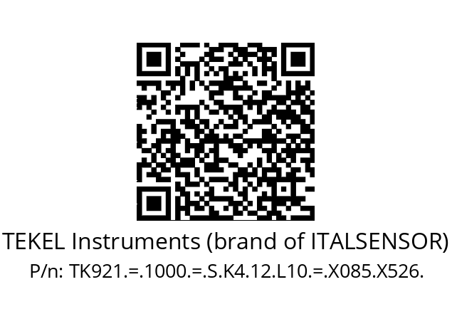   TEKEL Instruments (brand of ITALSENSOR) TK921.=.1000.=.S.K4.12.L10.=.X085.X526.