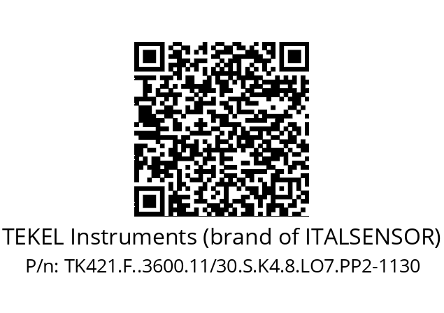   TEKEL Instruments (brand of ITALSENSOR) TK421.F..3600.11/30.S.K4.8.LO7.PP2-1130