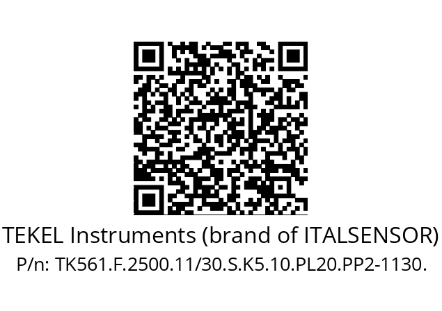   TEKEL Instruments (brand of ITALSENSOR) TK561.F.2500.11/30.S.K5.10.PL20.PP2-1130.