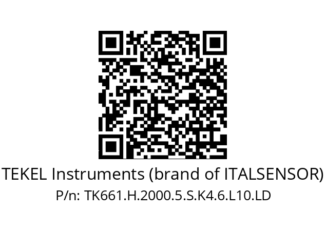   TEKEL Instruments (brand of ITALSENSOR) TK661.H.2000.5.S.K4.6.L10.LD