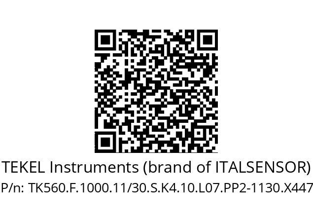   TEKEL Instruments (brand of ITALSENSOR) TK560.F.1000.11/30.S.K4.10.L07.PP2-1130.X447