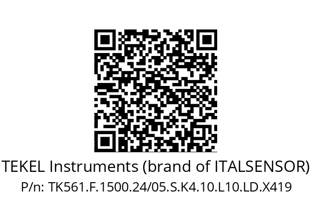   TEKEL Instruments (brand of ITALSENSOR) TK561.F.1500.24/05.S.K4.10.L10.LD.X419