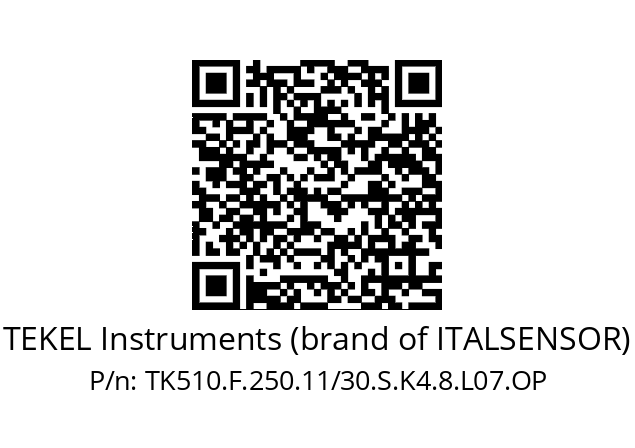   TEKEL Instruments (brand of ITALSENSOR) TK510.F.250.11/30.S.K4.8.L07.OP