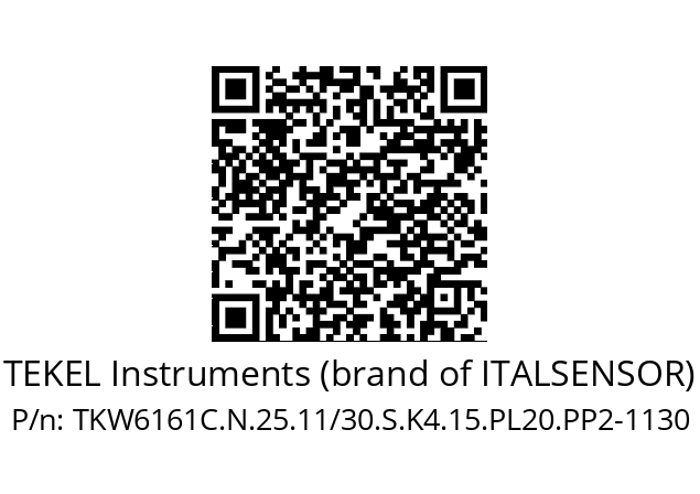   TEKEL Instruments (brand of ITALSENSOR) TKW6161C.N.25.11/30.S.K4.15.PL20.PP2-1130