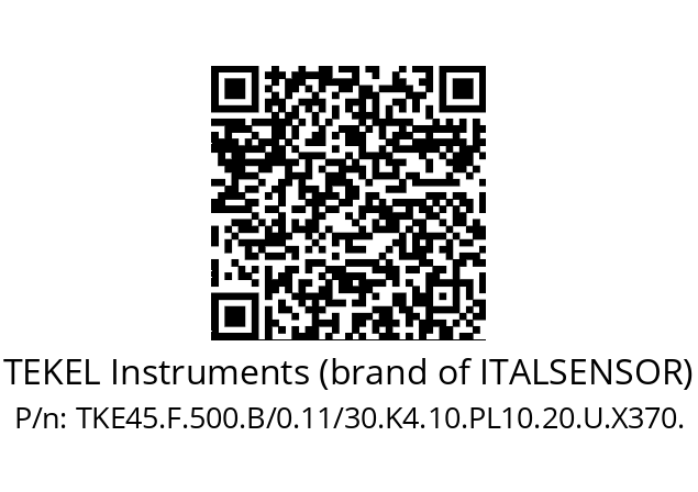   TEKEL Instruments (brand of ITALSENSOR) TKE45.F.500.B/0.11/30.K4.10.PL10.20.U.X370.