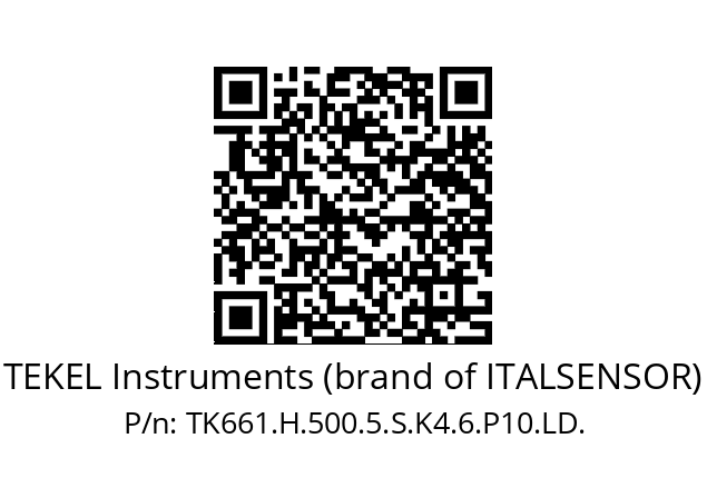   TEKEL Instruments (brand of ITALSENSOR) TK661.H.500.5.S.K4.6.P10.LD.