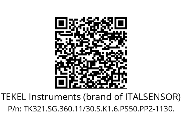   TEKEL Instruments (brand of ITALSENSOR) TK321.SG.360.11/30.S.K1.6.PS50.PP2-1130.