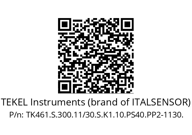   TEKEL Instruments (brand of ITALSENSOR) TK461.S.300.11/30.S.K1.10.PS40.PP2-1130.