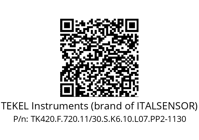   TEKEL Instruments (brand of ITALSENSOR) TK420.F.720.11/30.S.K6.10.L07.PP2-1130