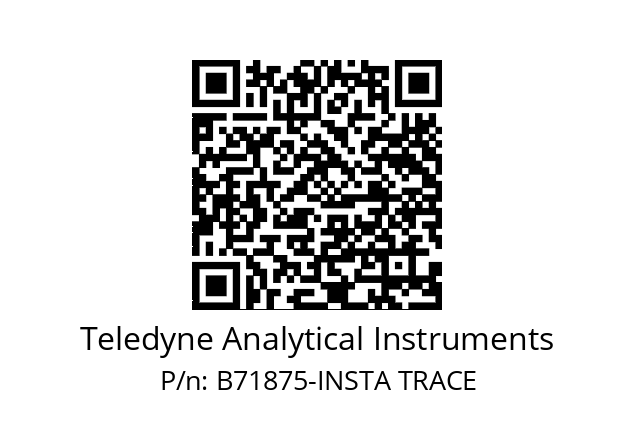   Teledyne Analytical Instruments B71875-INSTA TRACE