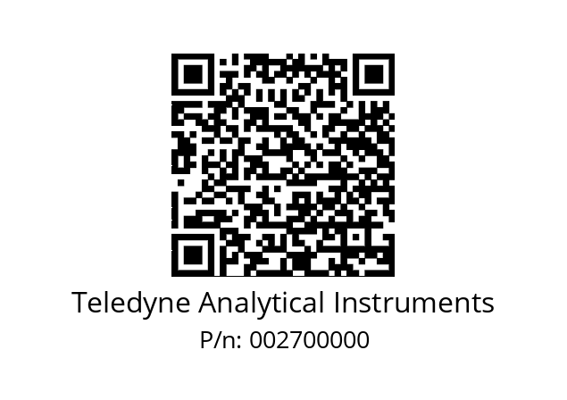   Teledyne Analytical Instruments 002700000