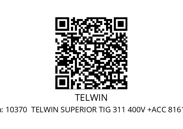   TELWIN 10370  TELWIN SUPERIOR TIG 311 400V +ACC 816100