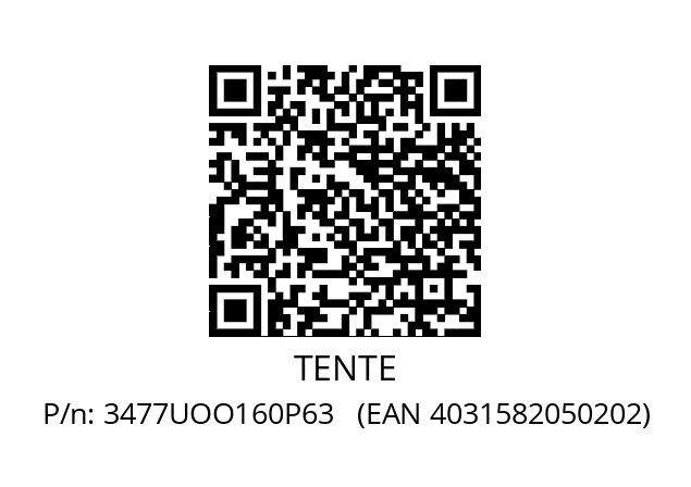   TENTE 3477UOO160P63   (EAN 4031582050202)