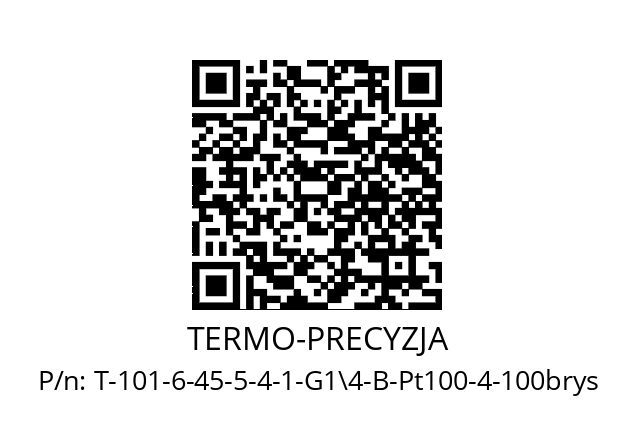   TERMO-PRECYZJA T-101-6-45-5-4-1-G1\4-B-Pt100-4-100brys