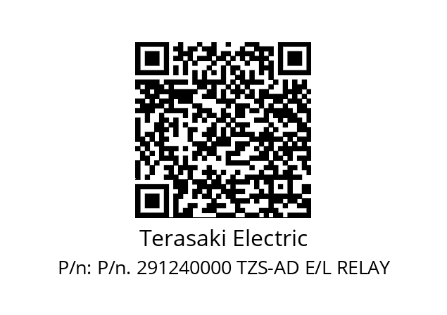   Terasaki Electric P/n. 291240000 TZS-AD E/L RELAY