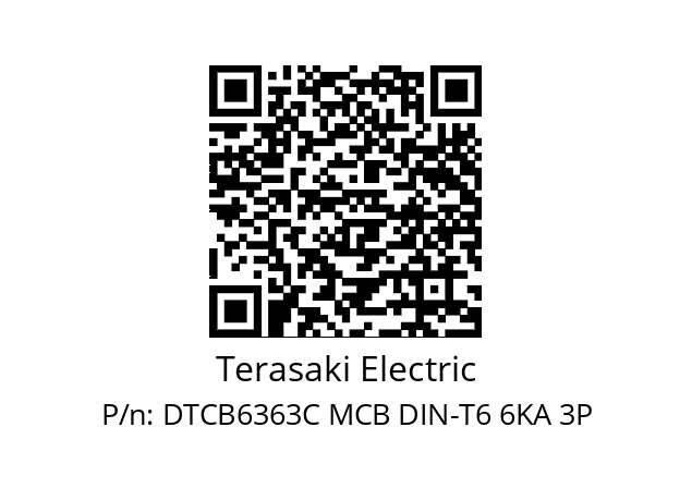   Terasaki Electric DTCB6363C MCB DIN-T6 6KA 3P